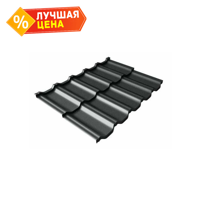 Металлочерепица Grand Line Kvinta Uno (Квинта Уно) 0,45 Drap RAL 7016 Антрацитово-серый