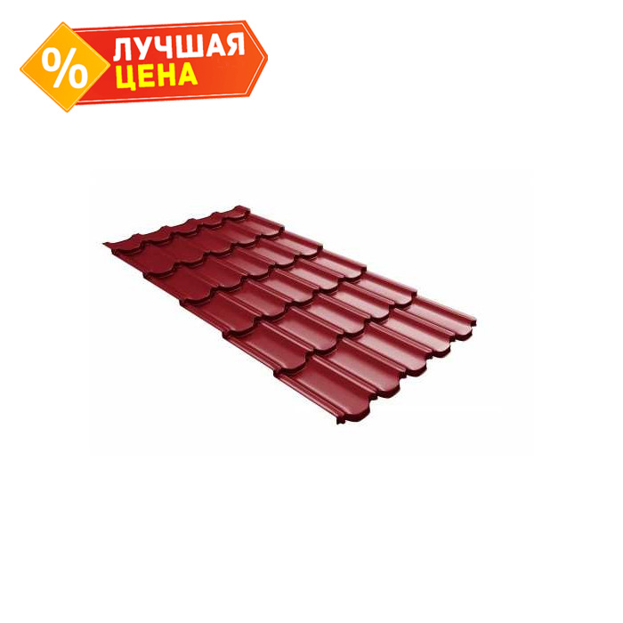 Металлочерепица Grand Line Kvinta plus (Квинта Плюс) 0,45 Полиэстер RAL 3003 Рубиново-красный | c 3D резом