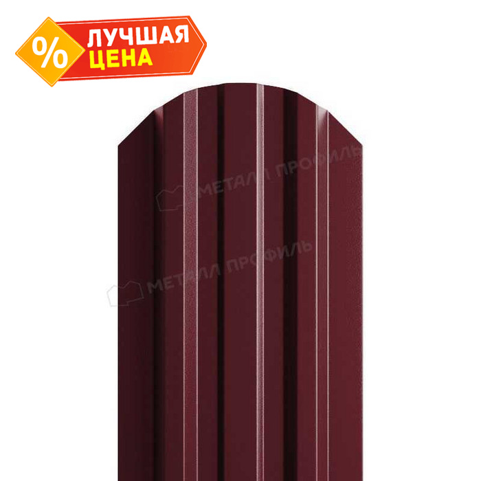 Штакетник Металл Профиль LАNE-O 0,4 Полиэстер RAL3005 Красное вино